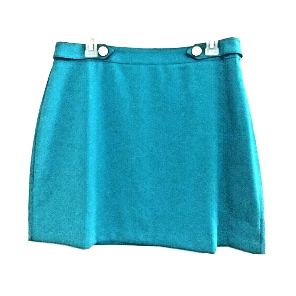 Michael Kors Teal Mini Pencil Skirt Size L NWT Classic Tailored